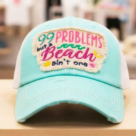 KBETHOS Accessories - 2/$30 Light Blue 99 Problems but a Beach Ain’t one Baseball Hat